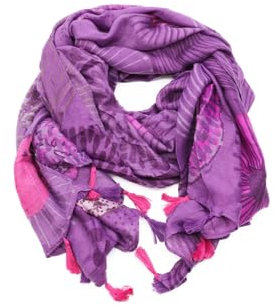 QUEEN HELENA Sciarpa Calda Leggera Colorata Foulard Fantasia Causal Donna SC22-8 (Viola, Taglia Unica)