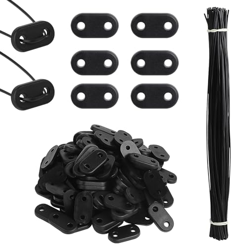 105 Sets Kit de Fixation de Clôture Brise-Vue de Confidentialité en PVC Résistants à Intempéries, Clips de Montage en PVC, avec 105 Attaches de Câble, pour Pelouse Clôtures Jardin (Noir)
