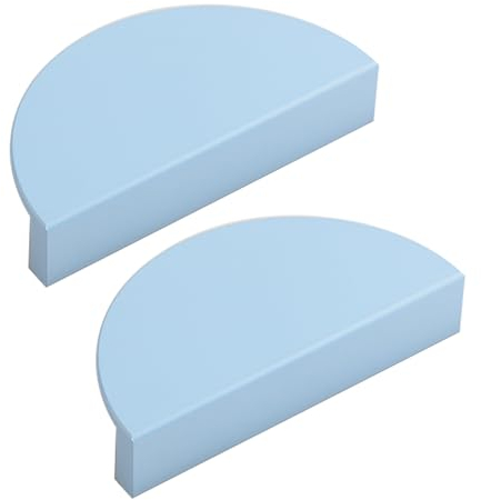 ZYFH8992 2 Stück Schrankgriffe Kinderzimmer Halbmond Profilgriff Aluminiumlegierung Möbelgriff Buntes Halbrund SchubladenKnöpfe Mehrfarbig,Türgriff Zugknöpfe für Kleiderschrank (Blau,74mm)