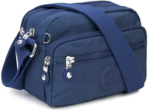 TEUEN Kleine Schultertasche Damen, Leichte Wasserdichte Umhängetasche aus Nylon, Messenger mit Multi Pocket, Casual Handtasche & Crossbody Bag für Damen und Mädchen