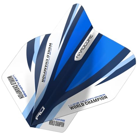 RED DRAGON Luke Humphries Hardcore Standard Dart-Flights, Blau und Weiß, 3 Sets pro Packung (9 Dart-Flights insgesamt), F6984
