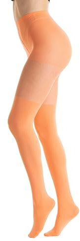 Gi&Gi 1026 Collants fantaisie pour femme, style parisien, vintage, 20-80 deniers, fabriqués en Italie, colorés, Orange corail, L/XL