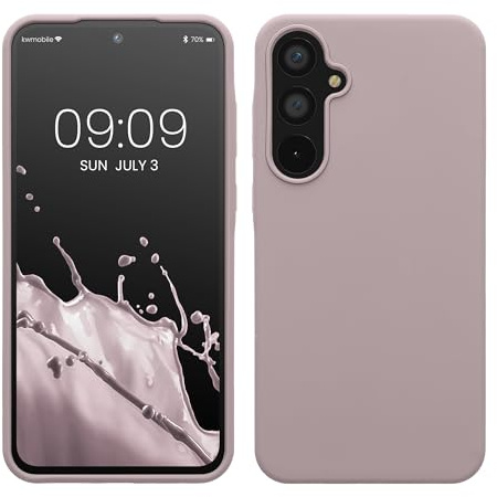 kwmobile Handyhülle für Samsung Galaxy A55 5G Hülle - Case Silikon - Kabelloses Laden - Schutzhülle Cover in Purple Cloud