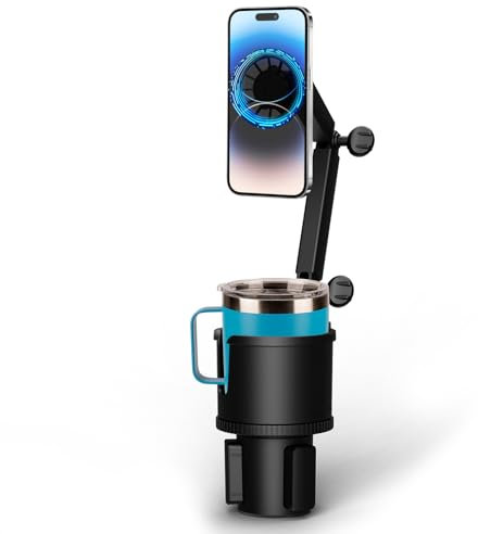 Bvdfgk Supporto per telefono portabicchieri per auto - Supporto regolabile Base girevole a 360 gradi con braccio lungo, portabicchieri 2 in 1 con supporto per telefono di attrazione per camion
