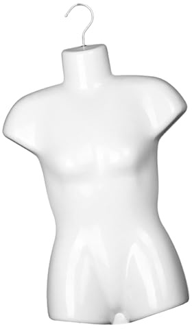 LOVIVER Hängende Schaufensterpuppe, Weibliche Schaufensterpuppe, Kleiderbügelhaken, Halbkörper Schaufensterpuppe, Schaufensterpuppenkörper, Torso Display für, Höhe 50cm