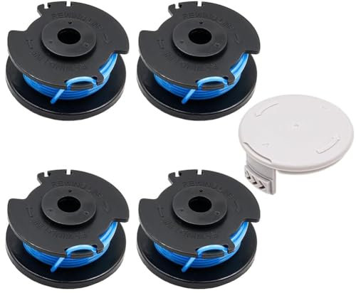 Lot de 4 bobines de fil de rechange en nylon pour débroussailleuse Ryobi One+ AC14RL3A, Olt1832 Rac124, 1,6 mm Ryobi 18 V, 24 V, 40 V - 3,4 m