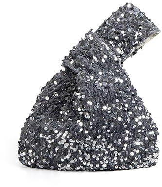 Paillettenbesetzte Handtasche Pailletten-Tasche Korbtasche, Sängerin Konzert-Kreuztasche Unterarmtasche Clutch Bag Pailletten-Organizer (Silver,One Size)
