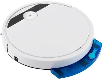 YUNRUX Staubsauger Roboter Mini Saugroboter 1800Pa Saugkraft mit Fernbedienung 150ml Wassertank Roboterstaubsauger mit Ladestation 90 Min Laufzeit Automatische Kehrmaschine Handy APP Steuerung Weiß