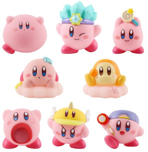 8 Piezas KirB-y Figures de Cupcakes Artículos KirB-y Decoración para Tartas Mini Figuras Adornos para Pastel Decoración del Coche,Baby Shower Fiesta de Cumpleaños Pastel Suministros para fiestas -E