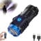 Doollada Thumb Flashlight, Three-Eyed Monster Mini Flash Super Power Flashlight, Portable USB Rechargeable Powerful Flashlight, 3 Eyed Monster Flashlight, Pocket Flashlight for Camping Hiking (Black)