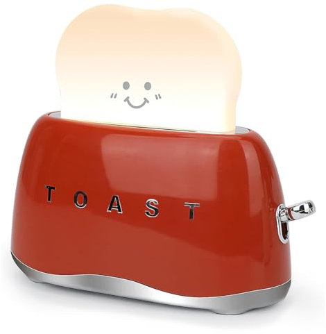 Diheohg Retro Toaster Lamp Decorative Retro Toaster Desk Decoration Gift for Teen Girls Women Red
