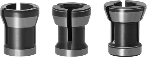 HaoTrade Pack of 3 Router Collet Chuck Router Bit Collets Adapter Milling Chuck Adapter for Straight Grinder Cutting Engraving Machine 6 mm 6.35 mm 8 mm