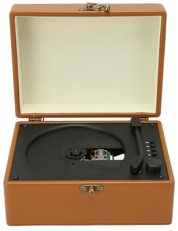 Stylebest Portable CD Player with, Suitcase Design Vintage Record Player for Home Kids Adults Students, AUX USB Headphone Jack CD Player with Remote Control (Dark Khaki)