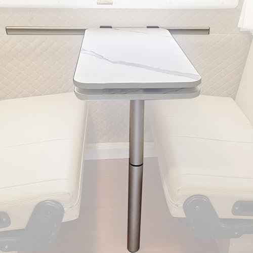 WANGCEPLSD Wandklapptisch, Doppelschichtiger Drehbarer Klappbarer Esstisch, Ausziehbare Tischplatte Und Abnehmbare Beine, für Wohnmobile Und Wohnwagen, Wasser- Und Ölbeständig(White)