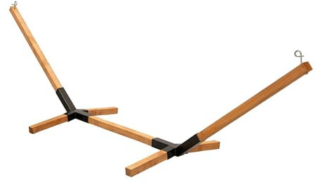 MOE UHANE Hamac en bois pour jardin et maison, montage rapide sans vis ni outils, bois naturel et raccords métalliques, compact, 100 % écologique, fabriqué dans l'UE