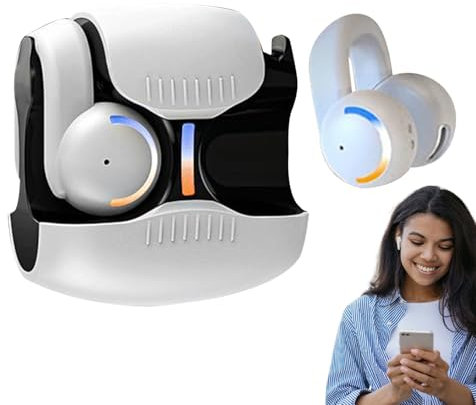 Auricolari Wireless Aperti Con Clip, Cuffie Aperte Senza Occlusione Auricolare, Leggeri Con Riduzione Del Rumore Ideali Per Sport Palestra Lavoro Doccia Sonno Giochi E Esterni