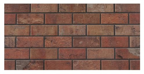 K&B Panels 3D Wall Panels, Classic Brick Effect Styrofoam Wall Panelling, Lightweight, Easy to Install, Dual Insulation to Reduce Acoustic Noise, Indoor & Outdoor (Warm Red) (1 Panel)