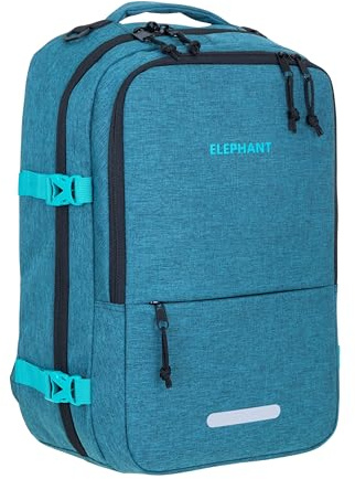 Elephant Fly Medium Reiserucksack Handgepäck 33L, Petrol Türkis M 13125 +g | Flugzeug Bus Reiserucksack Anti-Theft Tasche Damen Herren + Koffergurt