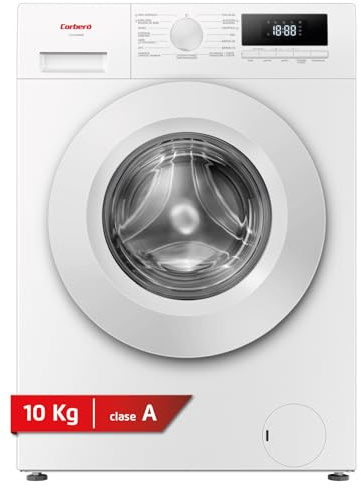 Corberó - Lavadora Plus 10Kg | CLH10406ME | 1400 rpm | Motor Inverter | Función Vapor | Función antialergico | Inicio Diferido | Pausa-Carga | Lavador rápido | Control Display | Clase A-10% | Blanco