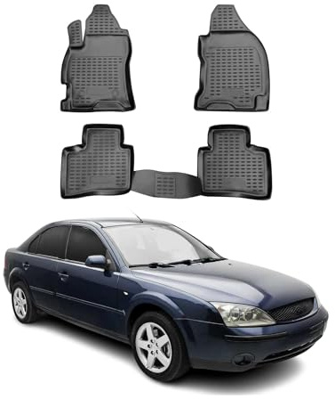 OMAC Fußmatten für Ford Mondeo 5 2014-2024 TPE 4X Schwarz | Gummimatten, Automatten, Allwetter, fahrzeugspezifisches Produkt, Antirutsch, 3D-Passform, wasserdicht