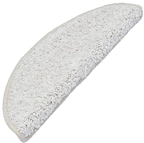 vidaXL Stufenmatten 15 STK. 65x21x4 cm Weiß Halbrund Groß