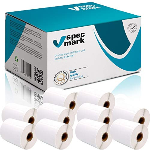 specmark 10 Etiketten-Rollen kompatibel mit DYMO S0904980 104mm x 159mm S0904980 220 Stück kompatibel zu allen Etikettendruckern LabelWriter 4XL, LW 4XL