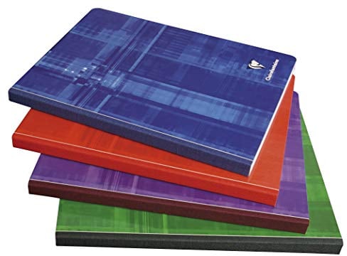 Clairefontaine 9762C - Packung mit 5 Kladden / Notizbuch geleimt, 17x22 cm, 144 Blatt, kariert, 90g, farbig sortiert, 1 Pack