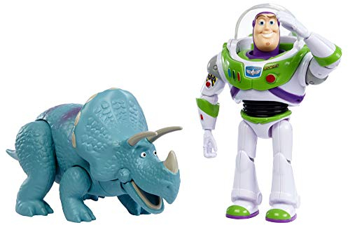 Pixar Disney Pixar Toy Story Coffret 2 figurines articulées Buzz l'éclair et Trixie, pour rejouer les scènes du film, jouet pour enfant, GJH80