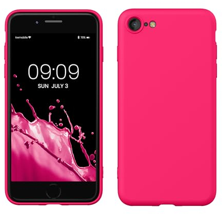 kwmobile Custodia Compatibile con Apple iPhone SE (2020/2022) / 8/7 Cover - Back Case per Smartphone in Silicone TPU - Protezione Gommata - rosa shocking