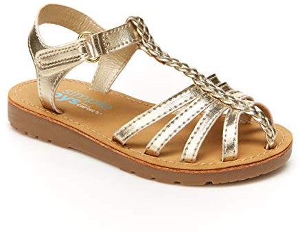 Simple Joys by Carter's Boy's Girl's Freya Gladiator Sandal, Gold, 4 UK Child