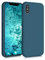 kwmobile Hülle kompatibel mit Apple iPhone XS Hülle - gummierte TPU Silikon Handyhülle - Schutzhülle für kabelloses Laden - Case in Petrol matt