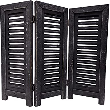 Pare-fenêtre bois 52 cm - shutter rural comme écran de fenêtre noir | Inspiring Minds
