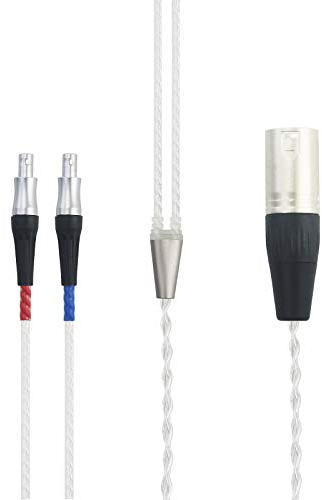HansnBy HiFi-Kabel 4-poliges XLR-symmetrisches Stecker Kompatibel mit Sennheiser HD800-, HD800S- und HD820-Kopfhörern Versilbertes Ersatz-Audio-Upgrade-Kabel 2 m
