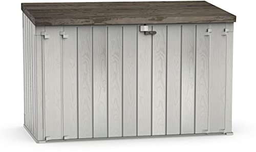 TOOMAX Stora Way Outdoor Storage Box Recycled Polypropylene Wood Effect (2770L, Taupe/Brown)