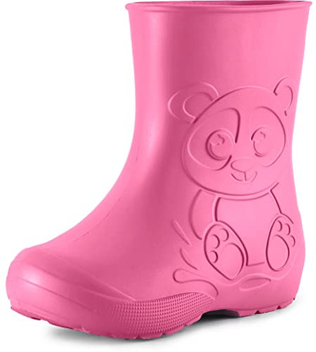 Ladeheid Stivali pioggia bambino e Bambina in EVA Stivaletti Pioggia per bambini in gomma e resistenti LA-CA-10 (Rosa, 32/33 EU)