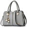 FANDARE Damen Handtasche Umhängetasche Frauen Schulterbeutel Shopper Tote Reise Henkeltasche Schulterriemen Abendtasche Citytasche Wasserdicht PU Leder Grau B