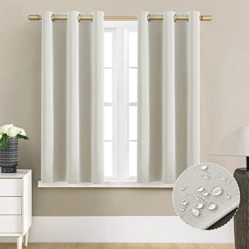 XTMYI Cremefarbene Vorhänge für Schlafzimmer, 2 Paneele, Boho-Stil, moderner Bauernhaus-Stil, Wärmelicht, blockierend, 80% Verdunkelung, Kurze Vorhänge für Wohnzimmer, 122 cm Länge