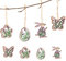 Osterdeko zum Aufhängen, 24 Stück Osteranhänger Holz, Frühlingsdeko Anhänger, Ostern Deko - Osterhase Ostereier Schmetterlinge Blumen