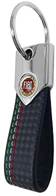 Fiat Offizielle Vintage Schlüsselanhänger Carbon Schlüsselanhänger, Schwarz Tricolor, Carbon Black Tricolor, Taglia unica, Carbon Black Tricolor, Einheitsgröße, Vintage