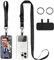 DGHYDZ Cell Phone Lanyard, Universal Crossbody Lanyards Adjustable Shoulder Neck Strap with wrist lanyard, 2 Key Rings, 2 Phone Tether Pads Compatible Most Smartphones (Pure Black)