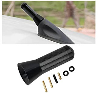 Antenne courte de voiture universelle de 3,5 cm, mini antenne de voiture en fibre de carbone avec filetage en alliage d'aluminium, accessoire de rechange automatique pour réception radio FM AM (noir)
