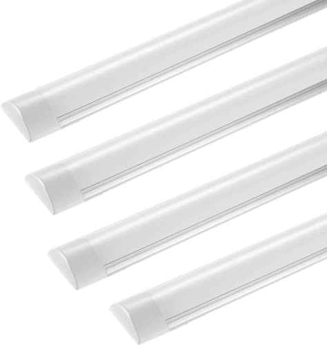 Duheypo 4 Stück Feuchtraumleuchte Led, 30W 90CM LED Deckenleuchte Leuchtstofflamp, 6500K KühlesWeiß 3000LM Badezimmer Lampe, Led Lichtleiste für Garage Lager Werkstatt Bad Büro Keller Shop, Led Röhre