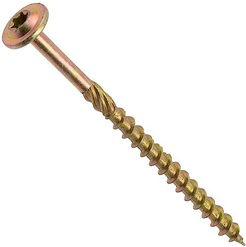 AERZETIX - C67447 - Lot de 50 Vis à bois Ø5x80mm à tête large bombée - à empreinte étoile Т25 - en acier zingué - menuiserie, contreplaqués, agglomérés, mélaminés
