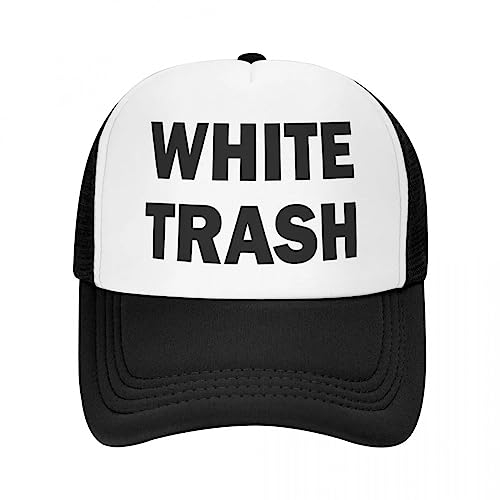 TONFON Baseballmütze Hiphop Sonnenhut Klassisch White Trash Redneck Lustig Ghetto USA Trucker Hut Frauen Männer Personalisiert Verstellbare Unisex Baseballkappe Sommer Snapback Geburtstagsgeschenke