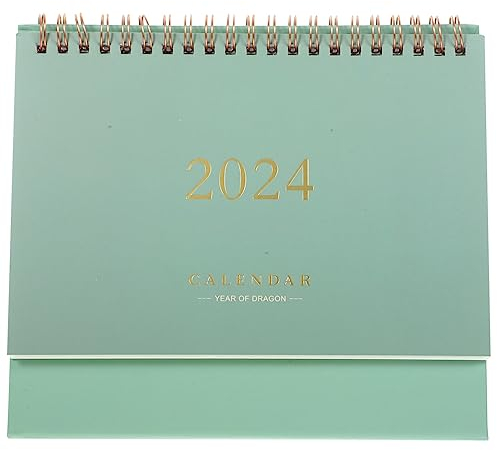 TOYANDONA Tischkalender 2023–2024 Aufklappbarer Monatlicher Tischkalender (7 5 X 6 4) Von Juli 2023 Bis Dezember 2024 Standkalender Für Akademisches Jahr Mit Doppeldrahtbindung Grün