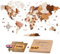 WOW WOOD® Premium Wanddeko 3D Weltkarte Holz in Englisch mit Pins | Werkzeuglose Wandmontage | Eine Geschenkidee für jede Gelegenheit | Wanddeko Holz für Wohn- und Büro Deko | Holzfarbe L(160x85cm)