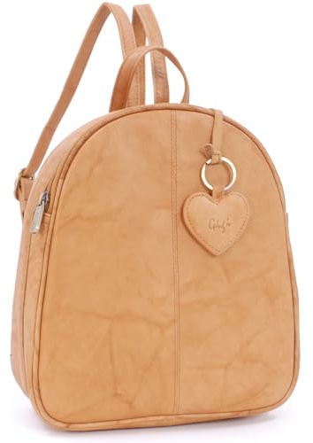 Gigi 9167AG Damen Rucksack aus Leder mit verstellbaren Schulterriemen, Antiker Honig