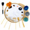 Imamse Zen Garden for Desk, Sand Tray Therapy Kit,Zen Gift Set,Japanese Desktop Mini Zen Garden, Zen Office Décor & Home Meditation - 3 Stamp Spheres & Custom Holder, Sand Tools & Rake