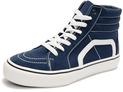 HEVA Damen Klassische Segeltuchschuhe Bequeme Turnschuhe Herren Schnürschuh Trainer Freizeitschuhe(4UK 37EU,hoch Männlich)