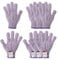 PATIKIL Cut Resistant Gloves, 4 Pair Level 5 Protection Anti Cutting Gloves for Kitchen Wood Carving Working, Medium, Purple